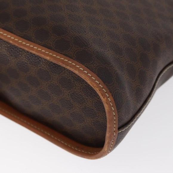 CELINE Macadam Canvas Hand Bag PVC Leather Brown Gold Auth 160830