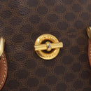 CELINE Macadam Canvas Hand Bag PVC Leather Brown Gold Auth 160830-17