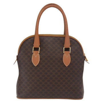 CELINE Macadam Canvas Hand Bag PVC Leather Brown Gold Auth 160830 - 0