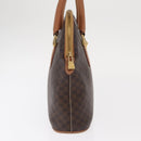 CELINE Macadam Canvas Hand Bag PVC Leather Brown Gold Auth 160830-4