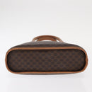 CELINE Macadam Canvas Hand Bag PVC Leather Brown Gold Auth 160830-5