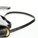 Christian Dior Hand Bag Calf Skin 2way Black Gold Auth 160831-14