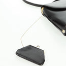 Christian Dior Hand Bag Calf Skin 2way Black Gold Auth 160831-20