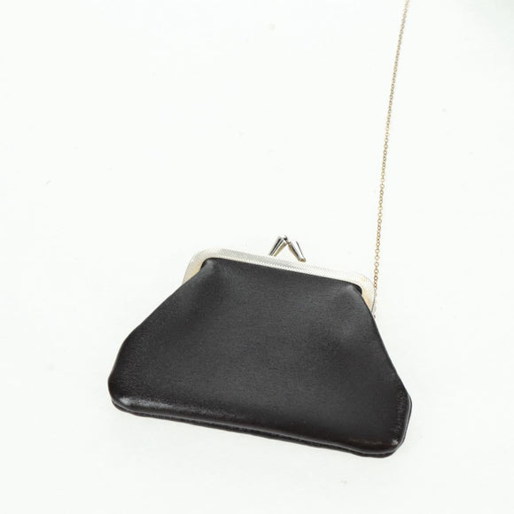 Christian Dior Hand Bag Calf Skin 2way Black Gold Auth 160831