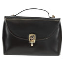 Christian Dior Hand Bag Calf Skin 2way Black Gold Auth 160831-13
