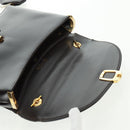 Christian Dior Hand Bag Calf Skin 2way Black Gold Auth 160831-25
