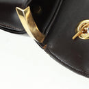 Christian Dior Hand Bag Calf Skin 2way Black Gold Auth 160831-27
