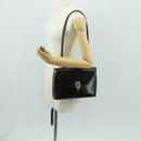 Christian Dior Hand Bag Calf Skin 2way Black Gold Auth 160831-33