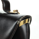 Christian Dior Hand Bag Calf Skin 2way Black Gold Auth 160831-3