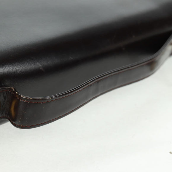 Christian Dior Hand Bag Calf Skin 2way Black Gold Auth 160831