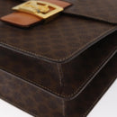 CELINE Macadam Canvas Horse Carriage Bag PVC Leather 2way Brown Gold Auth 160833-17