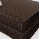 CELINE Macadam Canvas Horse Carriage Bag PVC Leather 2way Brown Gold Auth 160833-19