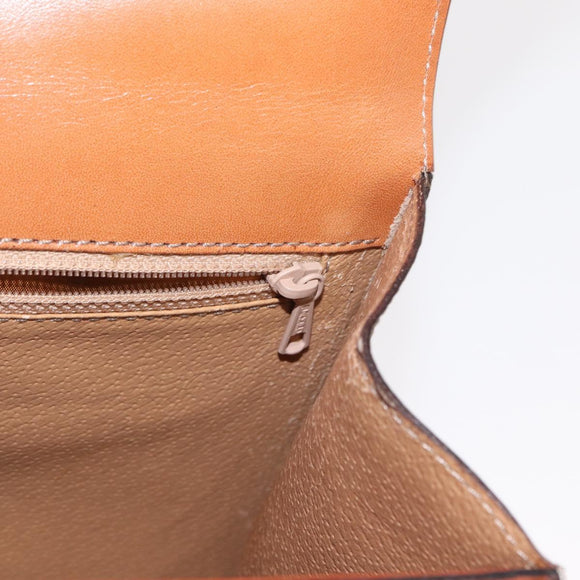 CELINE Macadam Canvas Horse Carriage Bag PVC Leather 2way Brown Gold Auth 160833