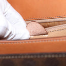 CELINE Macadam Canvas Horse Carriage Bag PVC Leather 2way Brown Gold Auth 160833-11