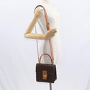 CELINE Macadam Canvas Horse Carriage Bag PVC Leather 2way Brown Gold Auth 160833-27