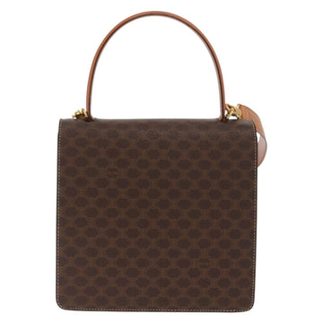 CELINE Macadam Canvas Horse Carriage Bag PVC Leather 2way Brown Gold Auth 160833 - 0