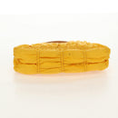 PRADA Gathered Accessory Pouch Nylon Yellow Gold Auth 160840V-6