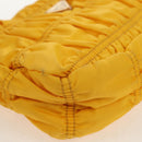 PRADA Gathered Accessory Pouch Nylon Yellow Gold Auth 160840V-15