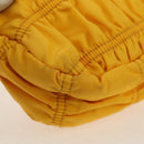 PRADA Gathered Accessory Pouch Nylon Yellow Gold Auth 160840V-17