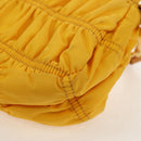 PRADA Gathered Accessory Pouch Nylon Yellow Gold Auth 160840V-18