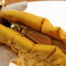 PRADA Gathered Accessory Pouch Nylon Yellow Gold Auth 160840V-20