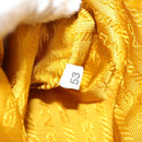 PRADA Gathered Accessory Pouch Nylon Yellow Gold Auth 160840V-11