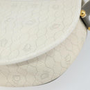 Christian Dior Honeycomb Canvas Shoulder Bag PVC Gold White Auth 160841-12