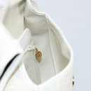 Christian Dior Honeycomb Canvas Shoulder Bag PVC Gold White Auth 160841-18