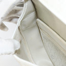 Christian Dior Honeycomb Canvas Shoulder Bag PVC Gold White Auth 160841-19
