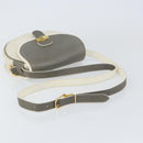 Christian Dior Honeycomb Canvas Shoulder Bag PVC Gold White Auth 160841-7