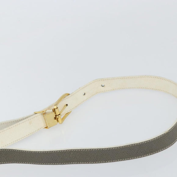 Christian Dior Honeycomb Canvas Shoulder Bag PVC Gold White Auth 160841