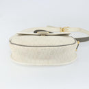 Christian Dior Honeycomb Canvas Shoulder Bag PVC Gold White Auth 160841-9
