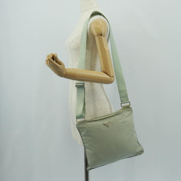 PRADA Shoulder Bag Nylon Gray Auth 160842