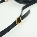 Salvatore Ferragamo Gancini Hand Bag Leather 2way Black Gold Auth 160846-10