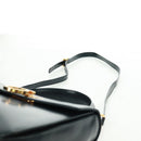 Salvatore Ferragamo Gancini Hand Bag Leather 2way Black Gold Auth 160846-15