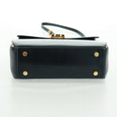 Salvatore Ferragamo Gancini Hand Bag Leather 2way Black Gold Auth 160846-6