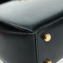 Salvatore Ferragamo Gancini Hand Bag Leather 2way Black Gold Auth 160846-16