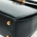 Salvatore Ferragamo Gancini Hand Bag Leather 2way Black Gold Auth 160846-17