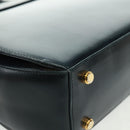 Salvatore Ferragamo Gancini Hand Bag Leather 2way Black Gold Auth 160846-18