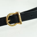 Salvatore Ferragamo Gancini Hand Bag Leather 2way Black Gold Auth 160846-20