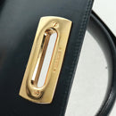 Salvatore Ferragamo Gancini Hand Bag Leather 2way Black Gold Auth 160846-24