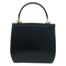 Salvatore Ferragamo Gancini Hand Bag Leather 2way Black Gold Auth 160846-3