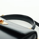 Salvatore Ferragamo Gancini Hand Bag Leather 2way Black Gold Auth 160846-14
