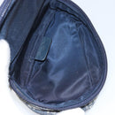 Christian Dior Trotter Canvas Saddle Pouch Navy Gold Auth 160847-16