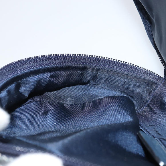 Christian Dior Trotter Canvas Saddle Pouch Navy Gold Auth 160847