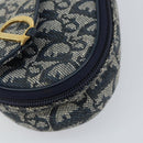 Christian Dior Trotter Canvas Saddle Pouch Navy Gold Auth 160847-9