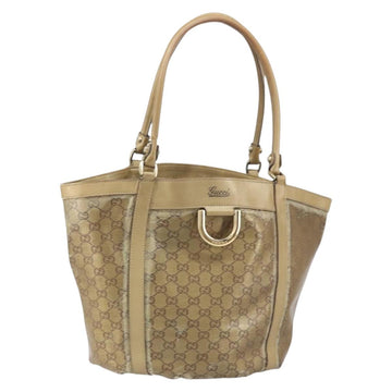 GUCCI GG Crystal Abbey Tote Bag Gold 211982 Auth 160848
