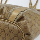 GUCCI GG Crystal Abbey Tote Bag Gold 211982 Auth 160848-12
