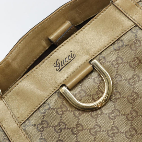 GUCCI GG Crystal Abbey Tote Bag Gold 211982 Auth 160848