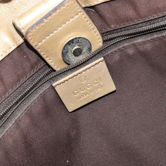 GUCCI GG Crystal Abbey Tote Bag Gold 211982 Auth 160848